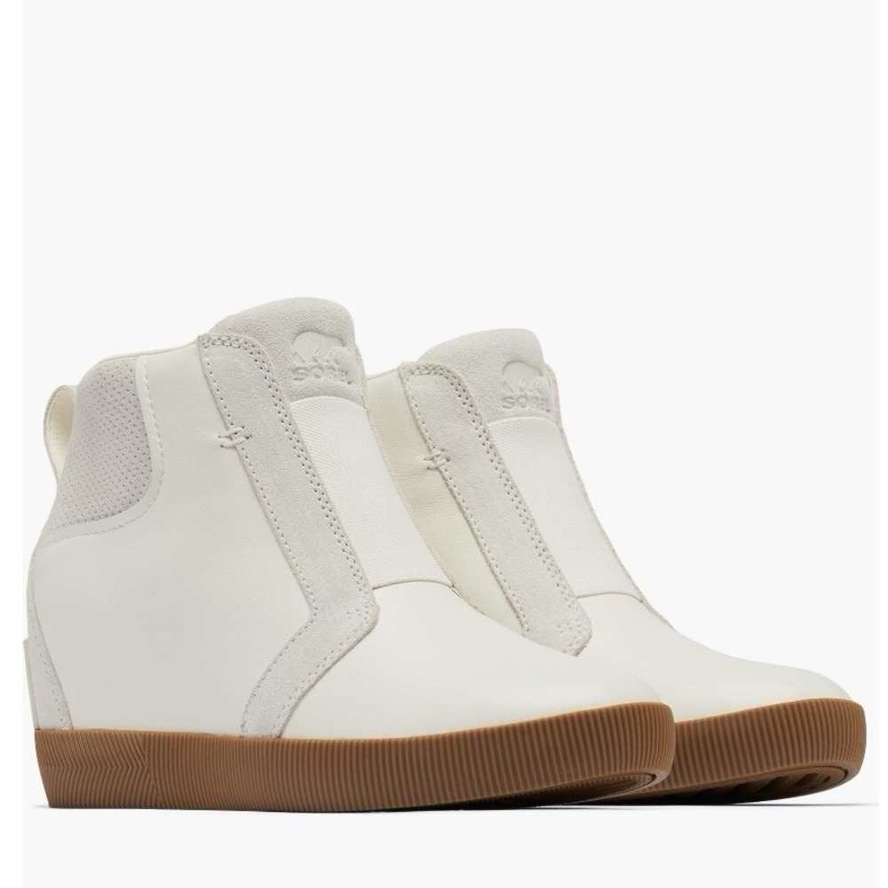 Sorel Out N About Wedge Leather Bootie, Ankle Boots White/Sea Salt, Size 8.5 NWT - Picture 9 of 16